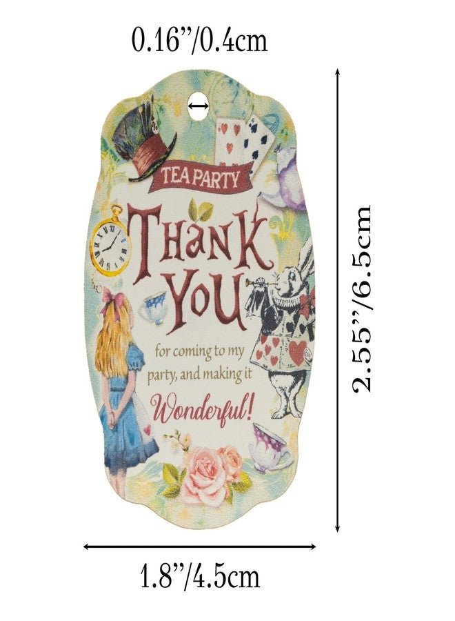Summer-Ray.com Summer-Ray 50pcs Alice in The Wonderland Theme Thank You Gift Tag Favor Tags - Image 5